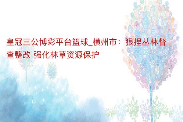 皇冠三公博彩平台篮球_横州市：狠捏丛林督查整改 强化林草资源保护